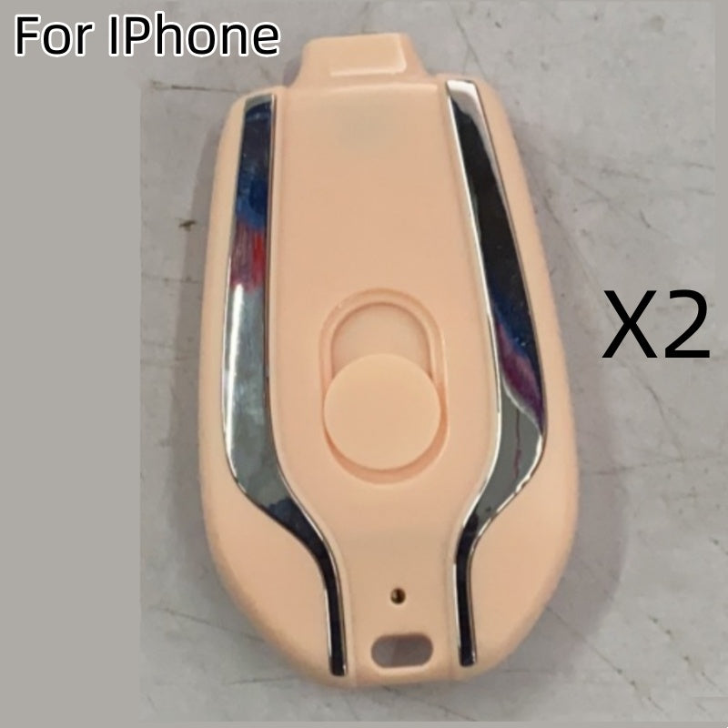 1500mAh Mini Power Emergency Pod Schlüsselanhänger-Ladegerät mit Typ-C Ultra-kompakter Mini-Akku Powerbank für schnelles Laden
