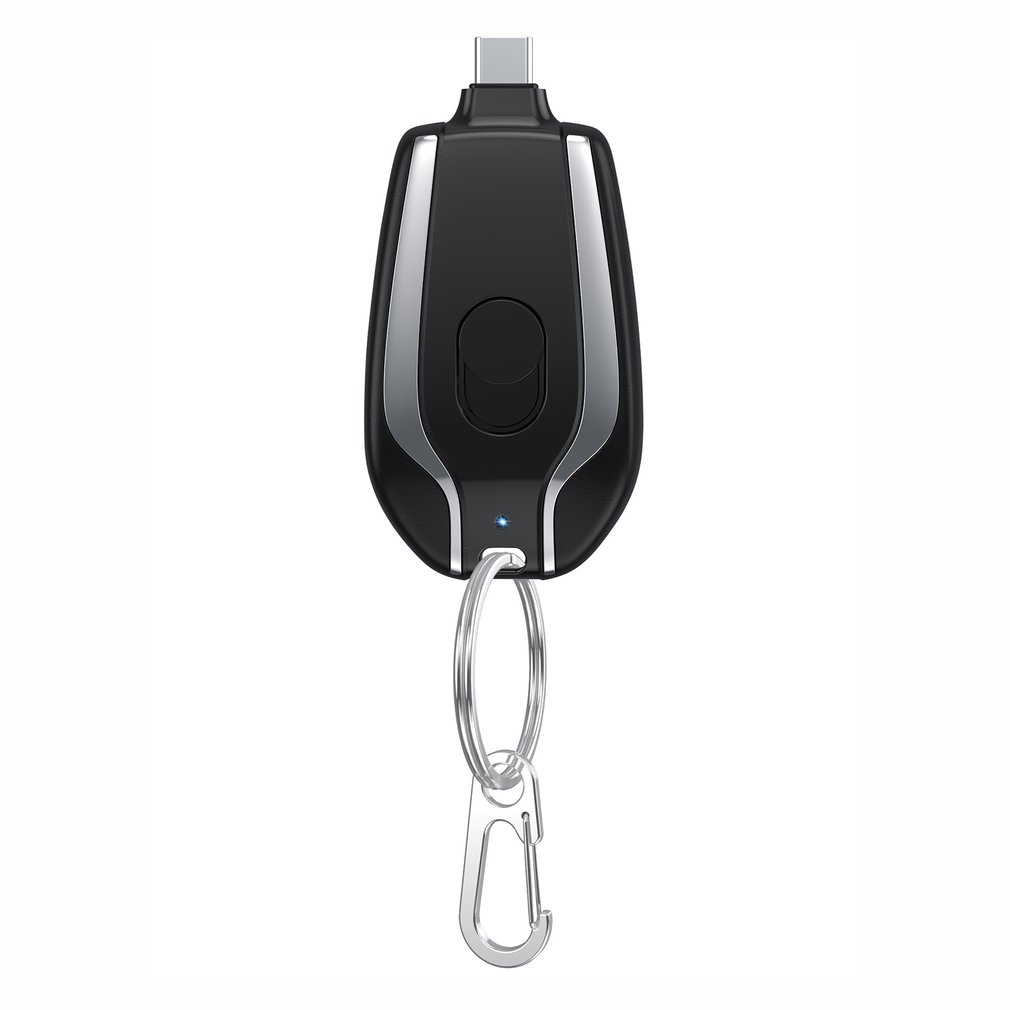 1500mAh Mini Power Emergency Pod Schlüsselanhänger-Ladegerät mit Typ-C Ultra-kompakter Mini-Akku Powerbank für schnelles Laden