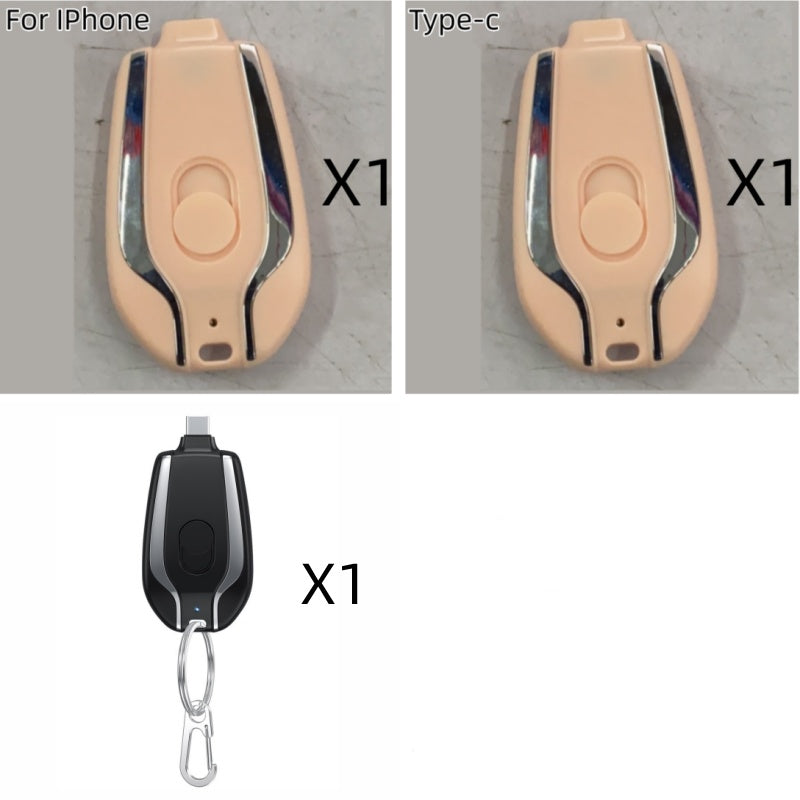 1500mAh Mini Power Emergency Pod Schlüsselanhänger-Ladegerät mit Typ-C Ultra-kompakter Mini-Akku Powerbank für schnelles Laden
