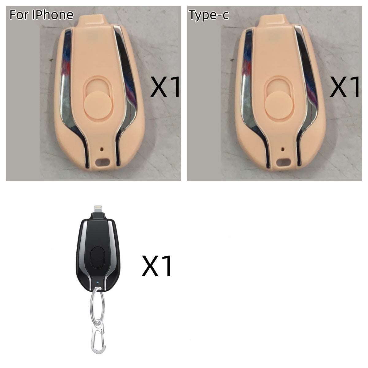 1500mAh Mini Power Emergency Pod Schlüsselanhänger-Ladegerät mit Typ-C Ultra-kompakter Mini-Akku Powerbank für schnelles Laden